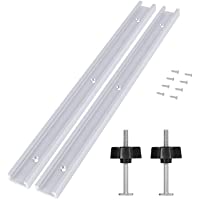 2 piezas T Track Mitre Track Jig Fixture Ranura y 2 piezas Juego de abrazaderas de sujeción rápida de metal